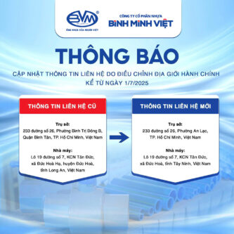 Công Ty Cổ Phần Nhựa Bình Minh Việt – Thông Báo Cập Nhật Thông Tin Liên Hệ